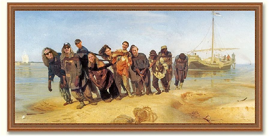 Репин. бурлаки на волге